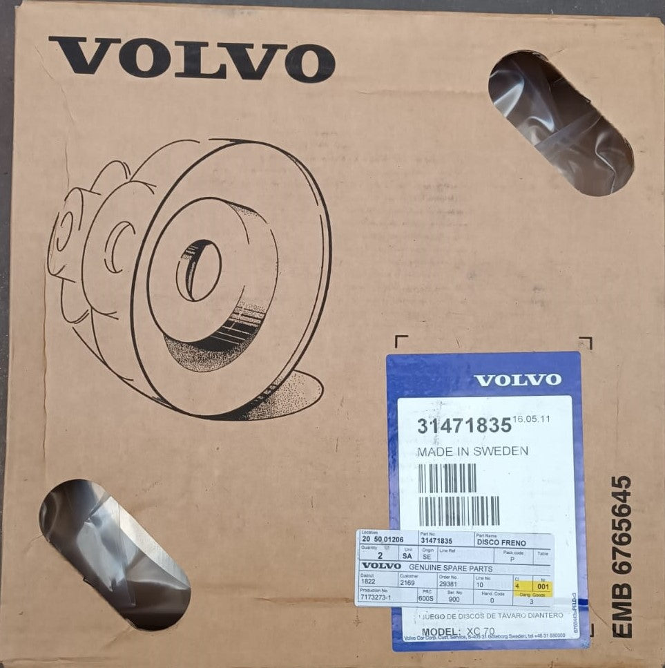 Volvo disco di freno anteriore originale nuovo 31471835